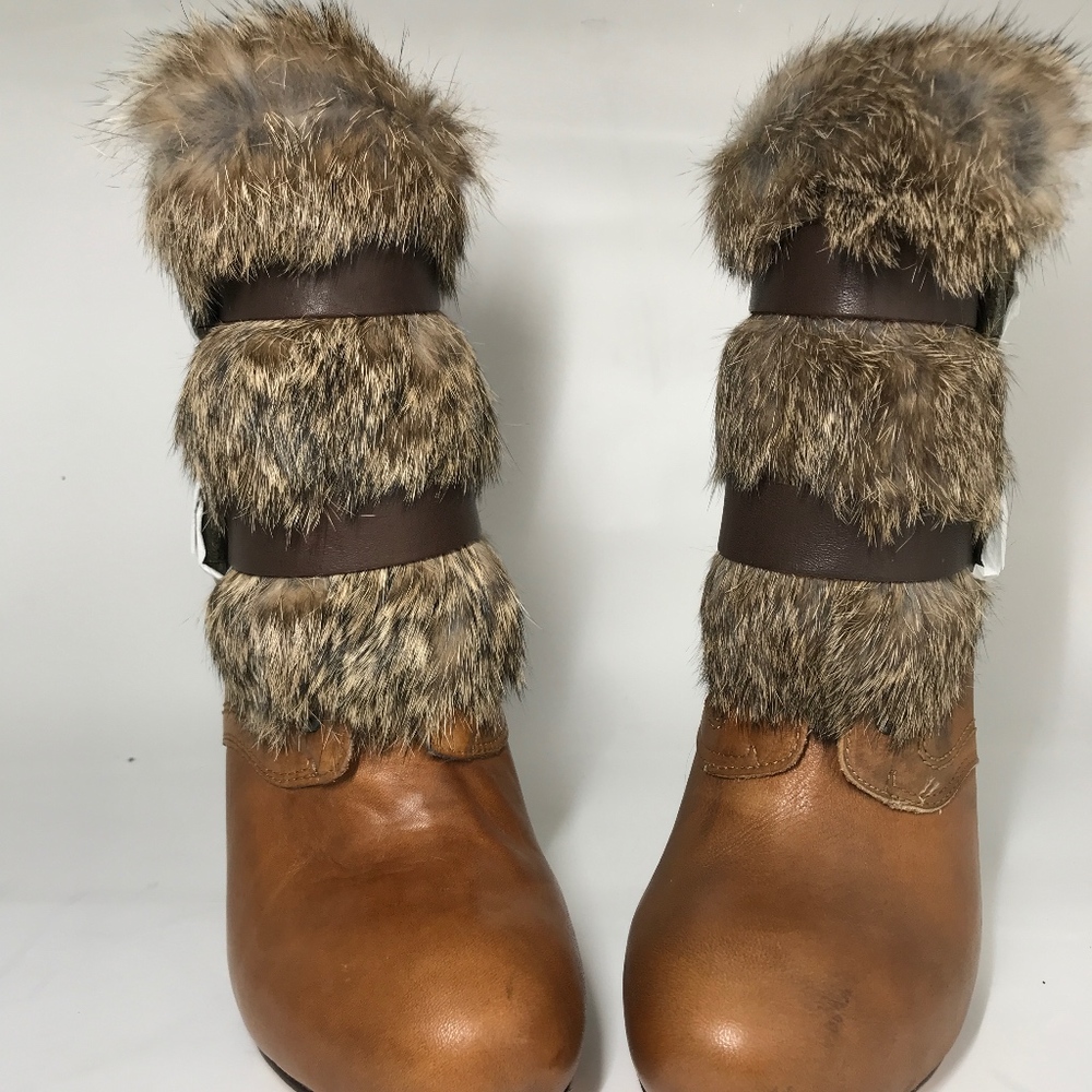 DOLCE VITA ( RABBIT FUR ANKLE BOOTS ) NIB $250.00